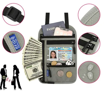 RFID Blokovanie Pas Peňaženky Nepremokavé Štíhly Krk Peňaženky Anti-Theft Mobilný Telefón v Kabelke Cestovné Príslušenstvo Darček