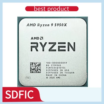 Ryzen 9 5950X R9 5950X 3.4 GHz AMD 16 Jadier 32 Vlákna CPU Procesor 7NM L3=64M 100-000000059 Zásuvky AM4 NOVÉ Žiadny fanúšik