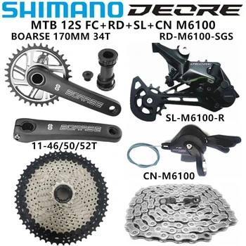 SHIMANO DEORE MTB 12V M6100 RD+SL+CN-M6100 SUNSHINE-SZ 11-46/50/52T A BOARSE 34T 170 mm 12 Speed Bike Shift Súpravu, Originál