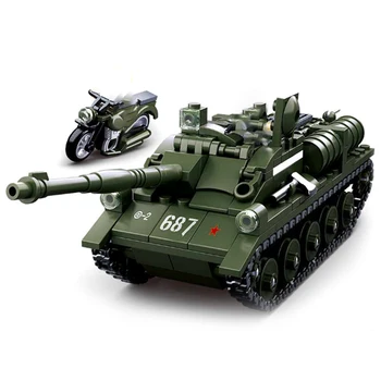 Sluban stavebným Hračky WW2 Armády Tank 338PCS Tehly Vojenské Stavebné Tehly Deti Narodeniny Chlapcov Dary