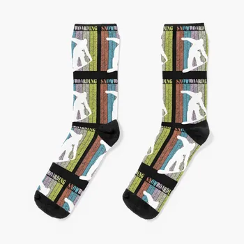 Snowboard Retro Vintage Snowboarder Darček Ponožky darčeky pre mužov pánske ponožky s potlačou