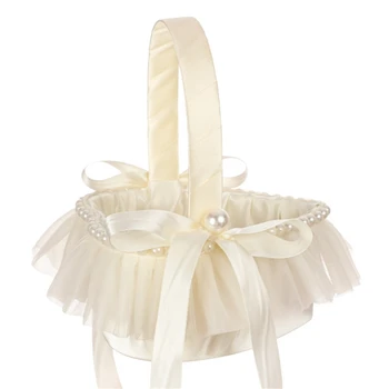 Svadobný Kvet Dievča Kôš Jednoduché Čipky Srdca, Tvarované Koše pre Bridesmaid, Candy Drop shipping