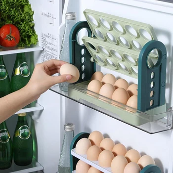 Vajcia Úložný Kontajner Veľkú Kapacitu Vajcia Chladnička Zásobník Pre Domácnosť, Jednoduché Použitie Chladnička Flip Vajcia Čerstvé-Vedenie Prípade Držiteľ