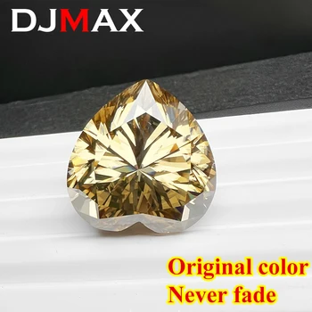 [Veľká Továreň] DJMAX 100CT Moissanite Voľné Kameň Modrý Champagne Gold Zelená Certifikované Srdce Moissanite Diamanty na Výstavu