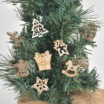 Vianočné Drevené Prívesky DIY Vianočný Strom Visí Ozdoby Na Doma Vianočný Večierok NewYear Dekorácie Dodávky Príslušenstvo