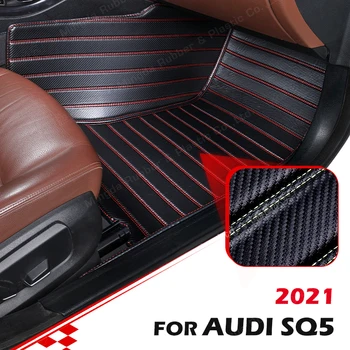 Vlastné Uhlíkových Vlákien štýl Podlahové Rohože Pre Audi SQ5 2021 Nohy Koberec Kryt Automobilových Interiérových Doplnkov