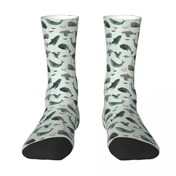 Vytetované Veľrýb Ponožky Ponožky Muži Ženy Polyester Pančuchy Prispôsobiteľné Legrační