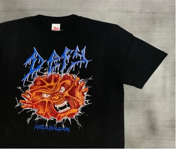 Y2K Harajuku retro grunge vzor vytlačené punk T-shirt pánske letné kolo krku voľné veľké veľkosti Goth pár-krátke rukávy top
