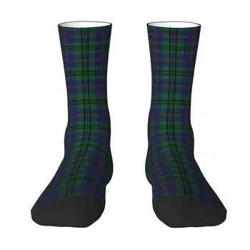 Škótsky Klanu Tartan Koberčeky Posádky Ponožky Pánske Unisex Kawaii 3D Vytlačené Populárne Gingham Šaty Ponožky