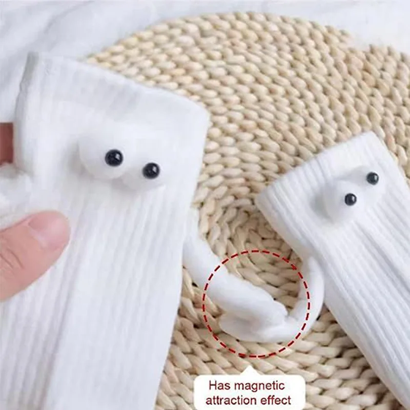 1Pair Zábavné Magnetické Troch-dimenzionální Bábika Ponožky Pár Držanie Rúk Ponožky Mid-trubice Ponožky pre Ženy, Mužov, Oblečenie, Doplnky