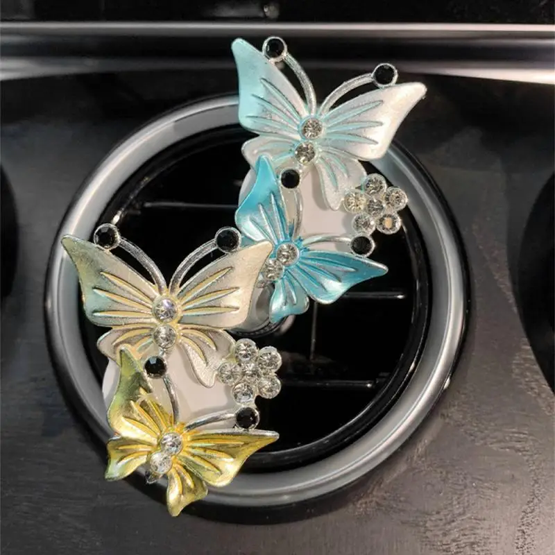 1~9PCS Osviežovač Vzduchu Motýľ Auto-styling Auto Parfém Prírodný Vôňa, klimatizácia, Motýľ Diamond Aromaterapia Klip