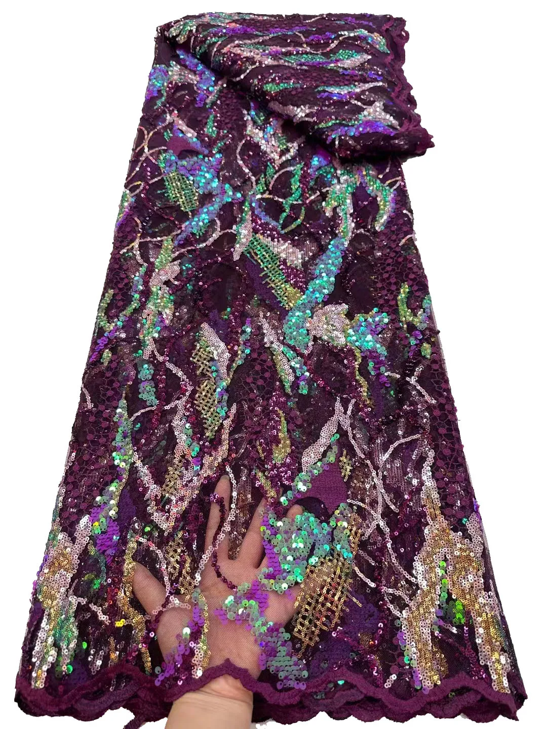 2023 nové čipky perličiek sequin gázy materiál, francúzsky high-end fashion výšivky cheongsam šaty večerné šaty