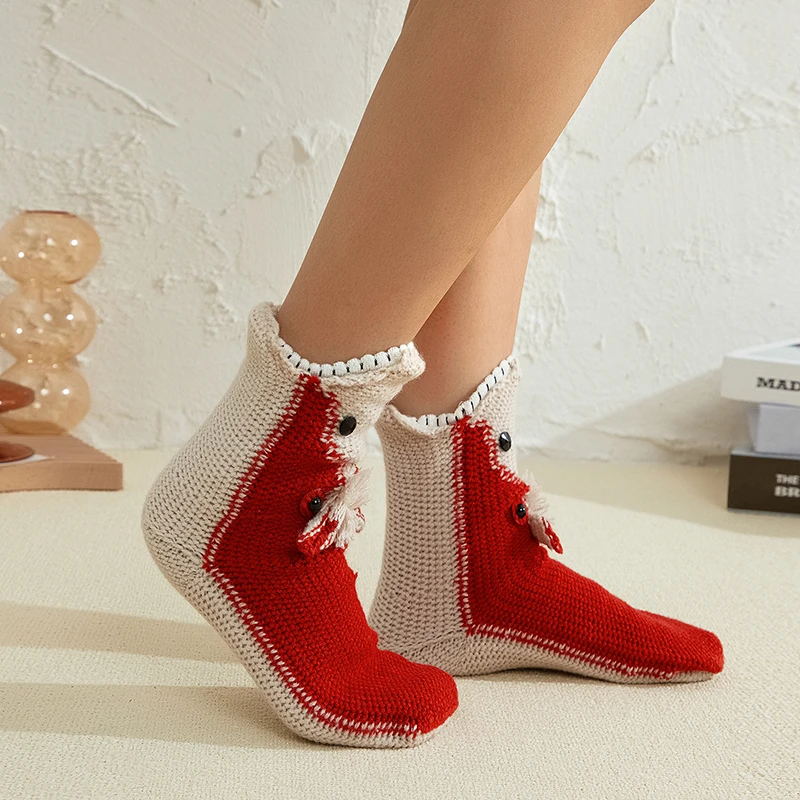 2023 Ženy, Mužov Zimné Jeseň Bežné Ponožky Roztomilý Zvierat Štýle Patchwork Protišmyková Podlaha Ponožky