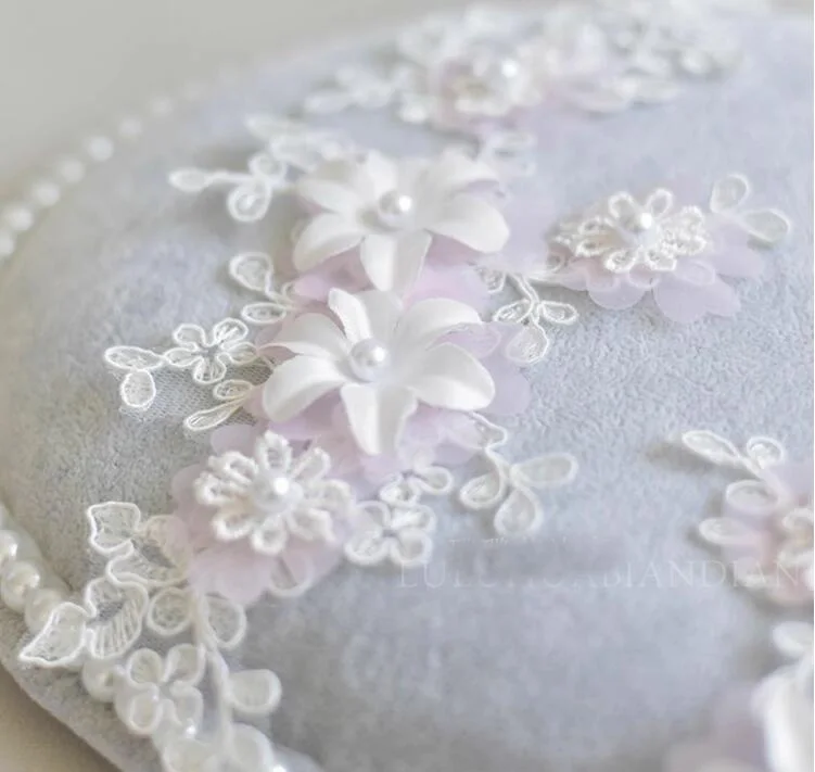 4pcs 26x11cm široký biely kvet korálky organza strany svadobné dekorácie diy sukne, košele, šaty čipky patch appliques X30X674P230623C