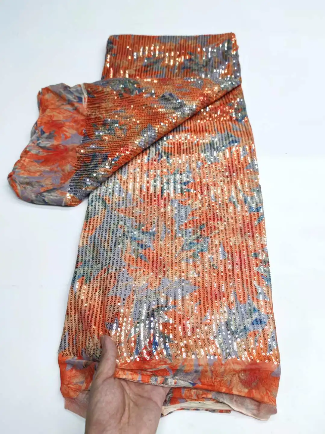 5 dvore 3D Sequin Vyšívaný Tyl Oka Textílie Výšivky 3D Kvety, Čipky Sequin Tkaniny pre Šitie Odevov Svadobné Party Šaty