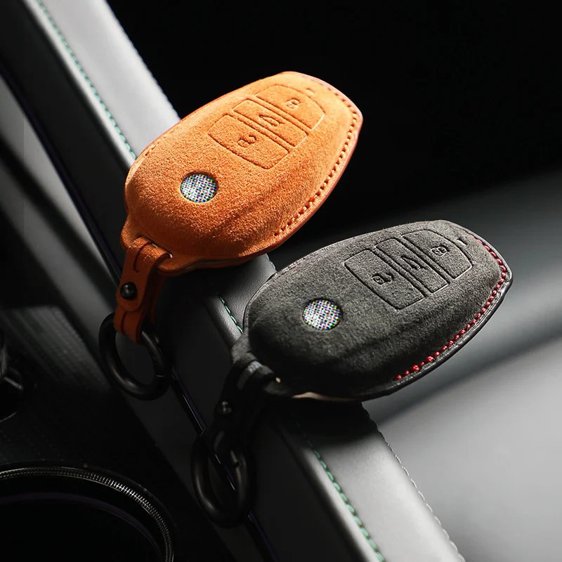 Alcantara kvalitné Kľúča Vozidla Prípade Kryt Držiak na Smart Key Taška Príslušenstvo Pre VW Volkswagen 2010 - 2014 Touareg
