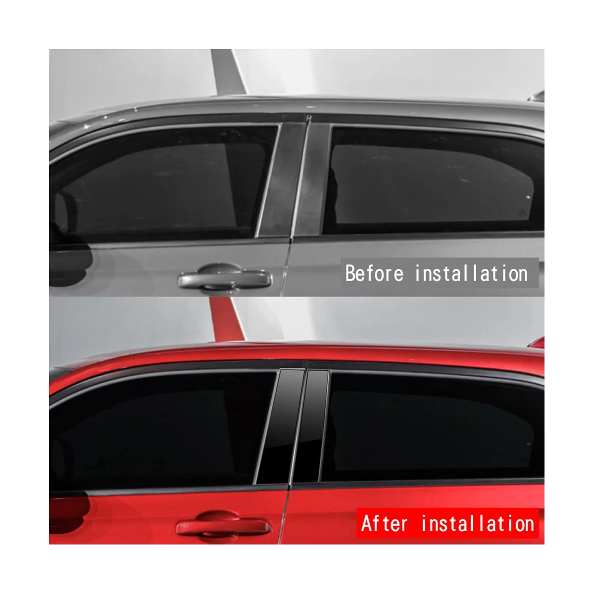 Auto Okná Dvere Stĺpci B Piliere Post Kryt Výbava pre Honda HRV 2022 2023 Zrkadlový Efekt Nálepky Bright Black