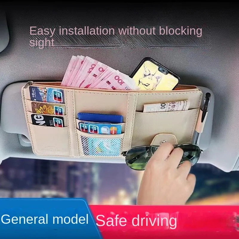 Auto slnečná clona skladovanie multi-funkčné auto karty package príslušenstvo okuliare kartu dokumentu klip skladovanie taška