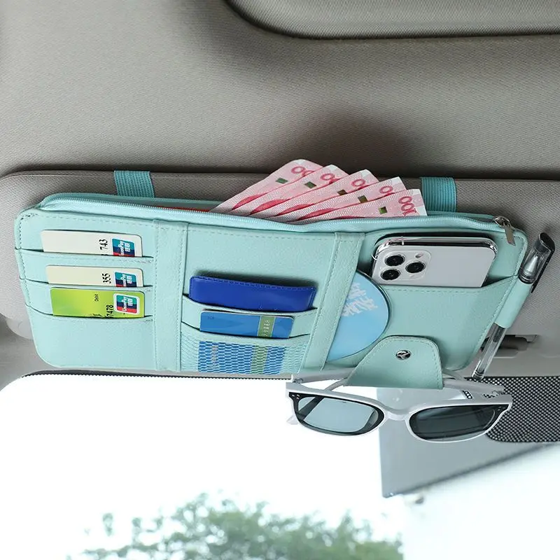 Auto slnečná clona skladovanie multi-funkčné auto karty package príslušenstvo okuliare kartu dokumentu klip skladovanie taška