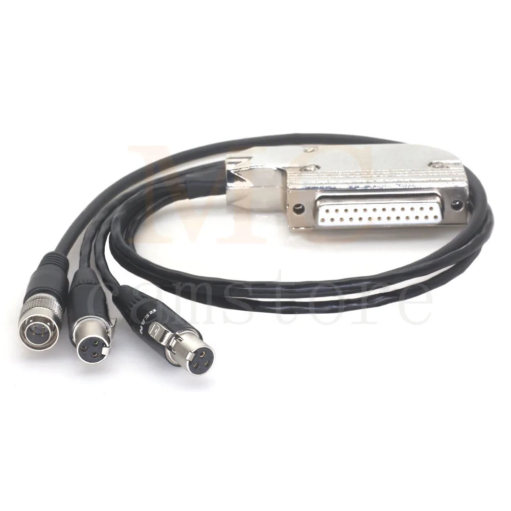 DB25 Audio Výstup Kábel 2 x TA3F a hirose 4pin Elektronika Kábel pre Wisycom Sennheiser pre Sony Prijímač