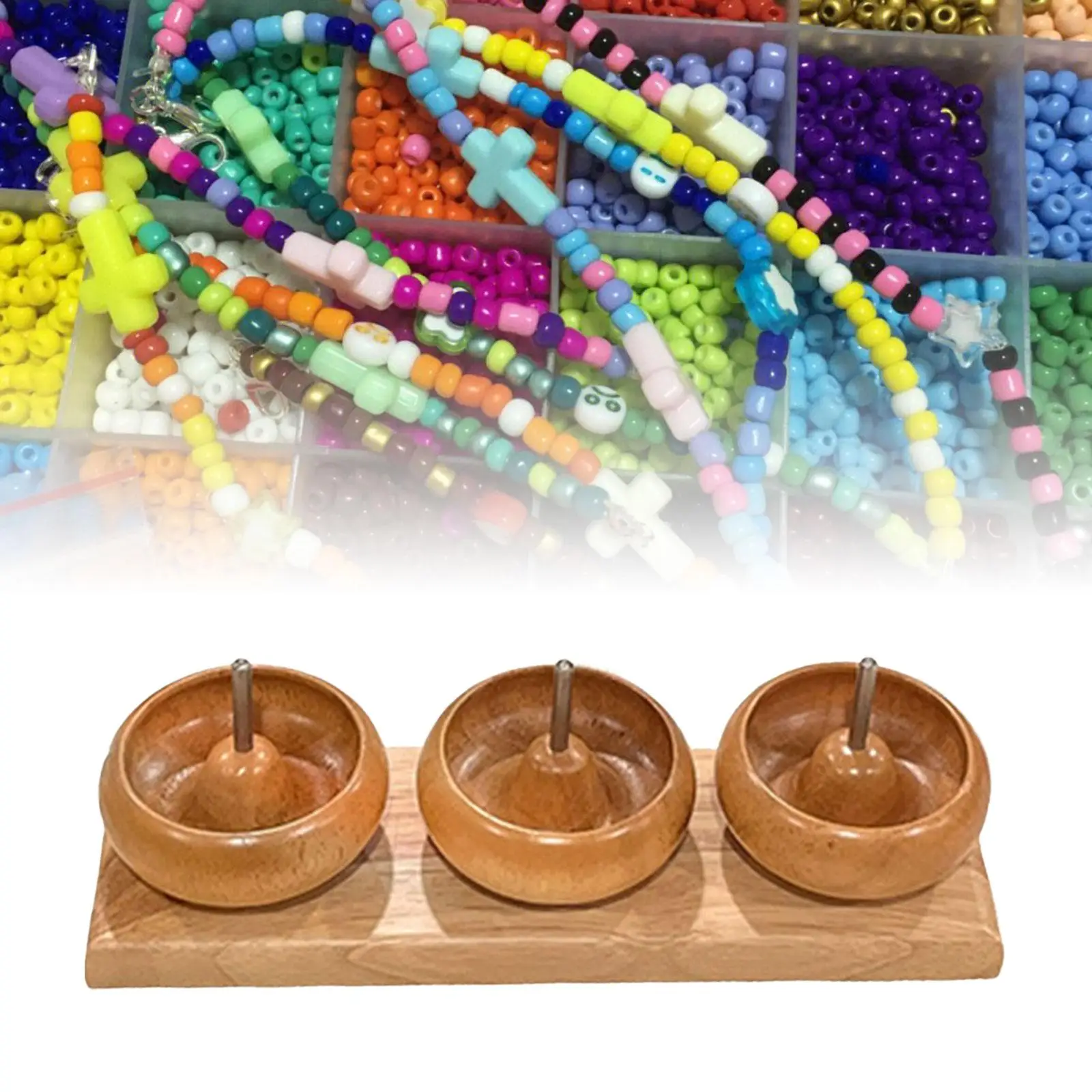 Drevené Spinner Perličiek Misy Rýchle Meniť Zásobníky Crafting Perličiek Stringer pre Šperky, Takže Náhrdelník Tvorbe Projektu Náramky Darček