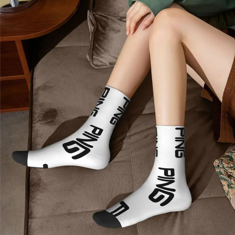Fashion Golf Logo Ponožky Muži Ženy Teplé 3D Tlač Futbal Športové Ponožky