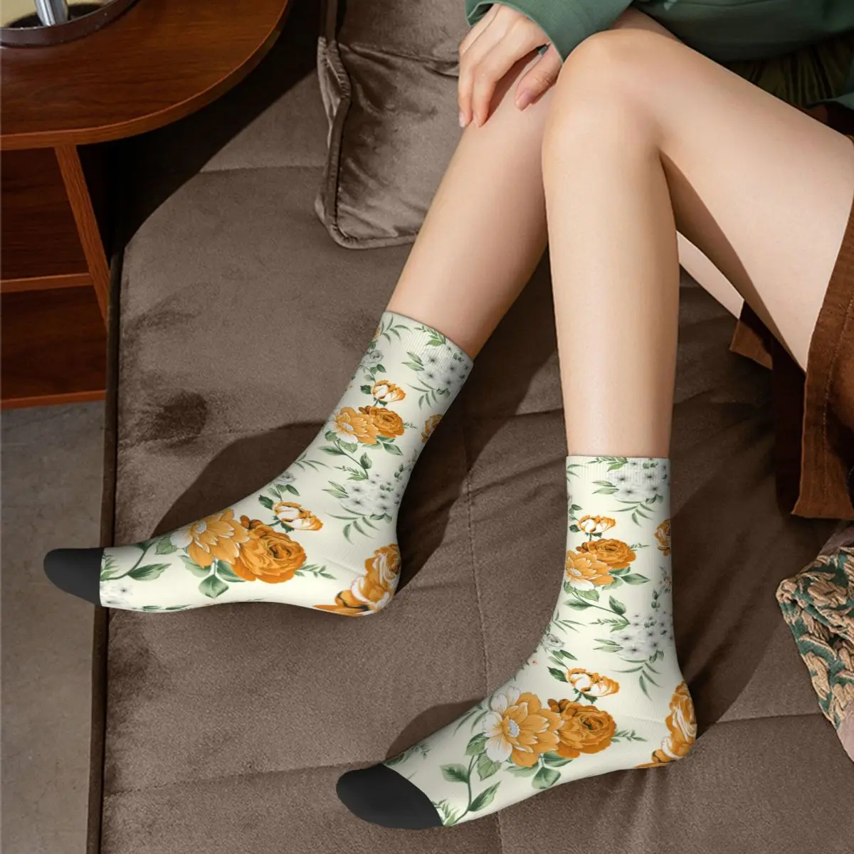 Harajuku Unisex Ponožky Vintage Kvet Kvetinový Nostalgické Módne Produkt Teplé Grafické Pančuchy Všetky Sezóny