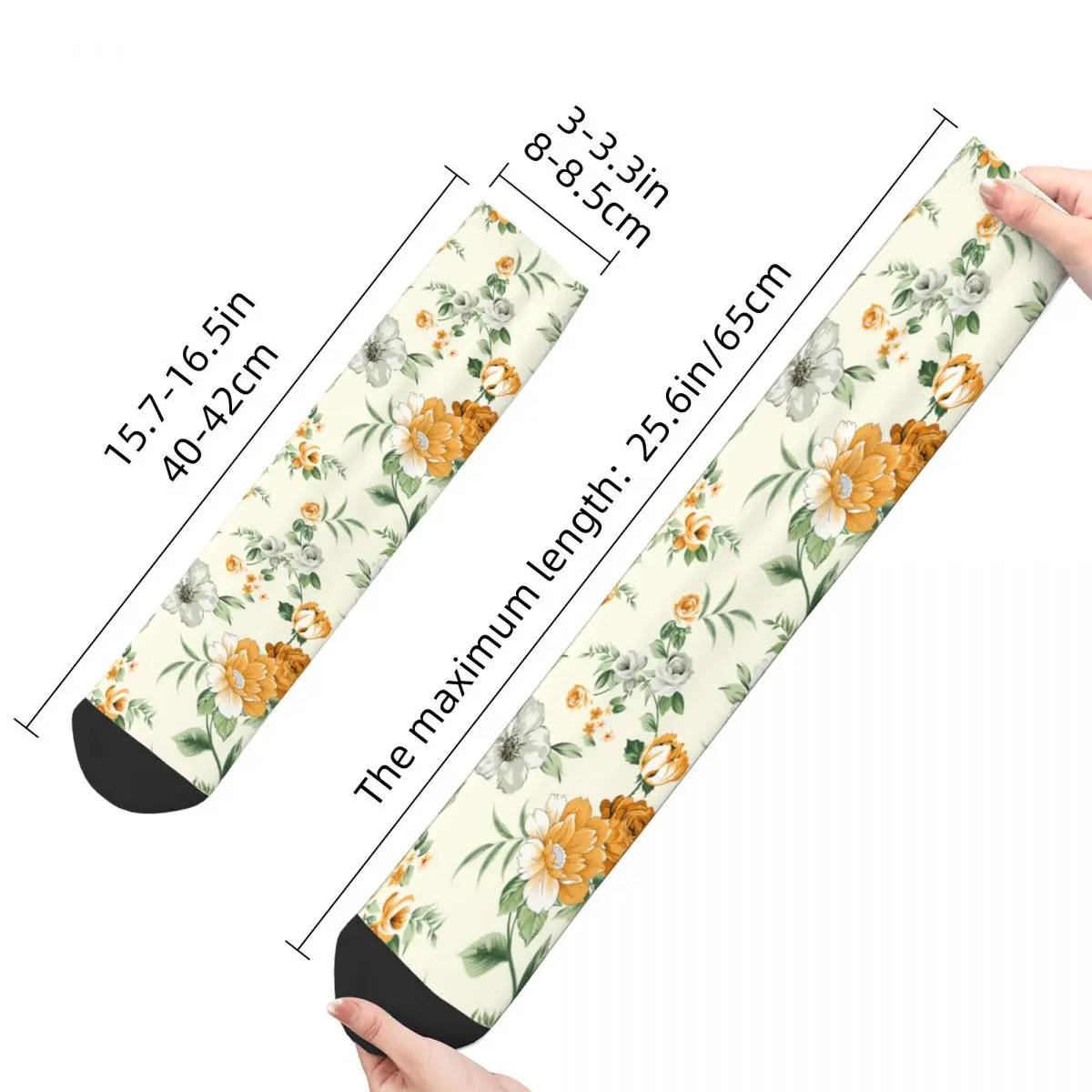 Harajuku Unisex Ponožky Vintage Kvet Kvetinový Nostalgické Módne Produkt Teplé Grafické Pančuchy Všetky Sezóny