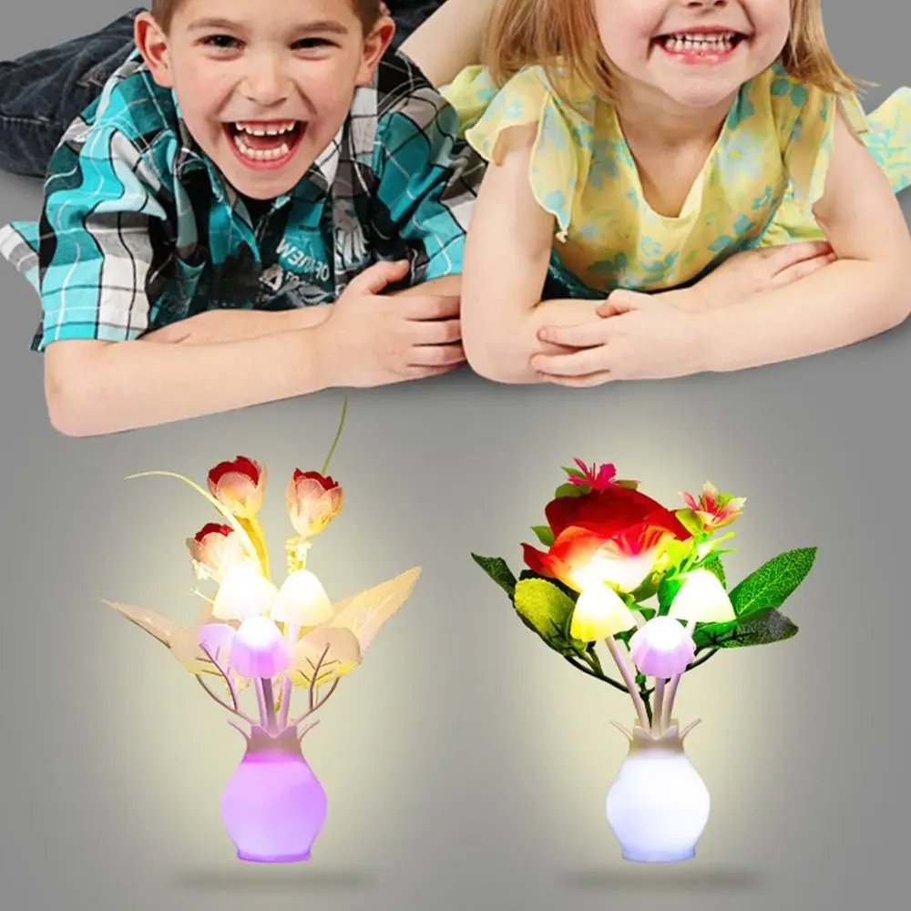 LED Húb Lampa LED Nočné Lampy Román 7-farebné Nočné Lampy 220VUS Plug Snímanie Sen Vysoký Stupeň granátové jablko Váza na Kvety