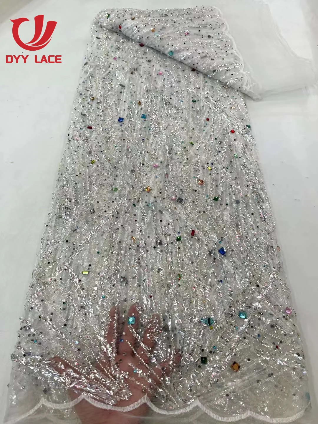 Najnovšie Flitrami Nigérijský Čipky Tkaniny Módne Ženy Afriky Tylu Čipky Luxusné Crystal Kamene Textílie Na Svadby 5 Metrov