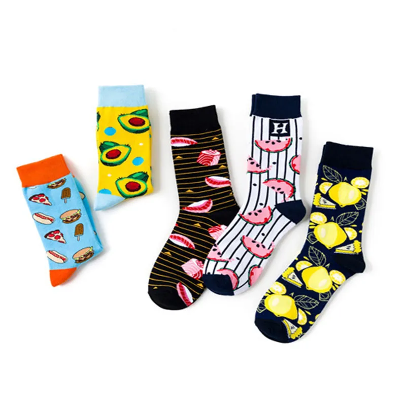 Nové Módne Značky Creative Bavlnené Ponožky Módne Gurmán Hamburger, Pizza Cartoon Mužov a Žien Pár Príliv Ponožky Ponožky
