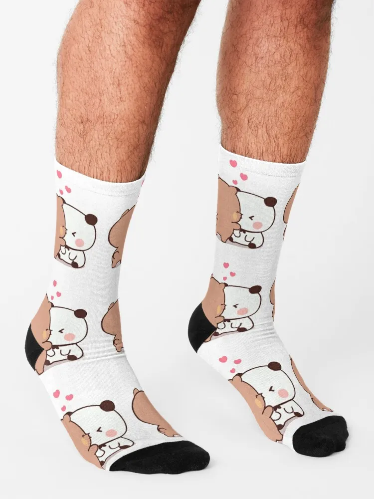 Panda A Brownie Medveď Pár Ponožky, bavlnené ponožky mužov kompresné pančuchy pre Ženy, zábavné ponožky mužov ponožky pánske