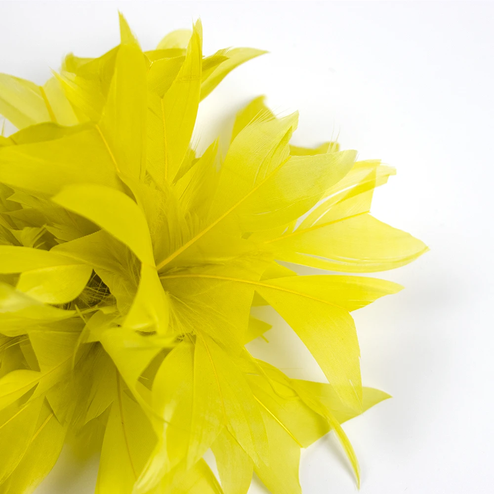 Prírodný Žltý Pierko Kvet Dizajnér Brošňa Pin Ručné Darček Hairclip pre Dámy Príslušenstvo Hostiny, Svadobné Party Šperky