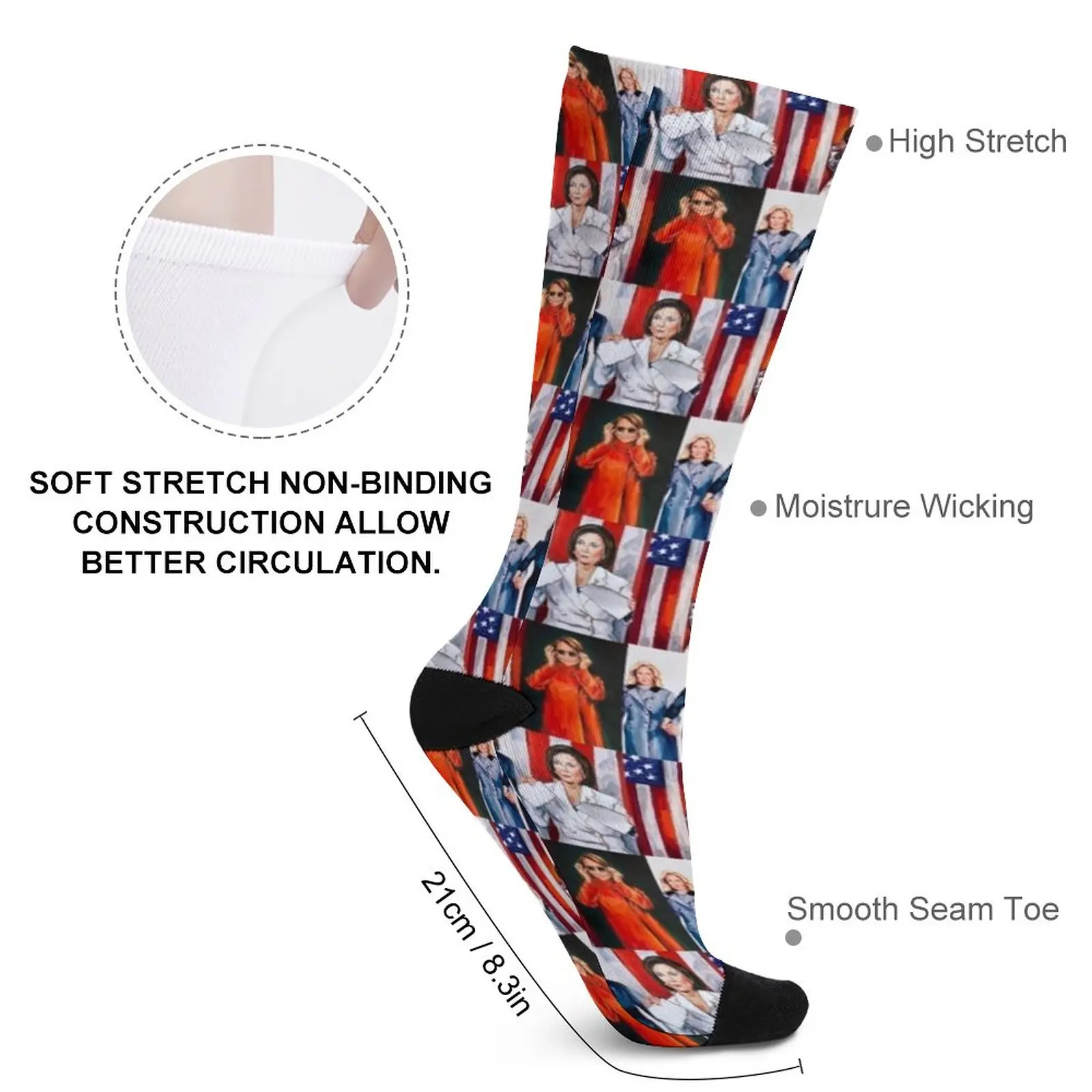Reproduktor Pelosi je Najväčšie Hity Ponožky dámske ponožky vtipné dar športové ponožky mužov Golf ponožky