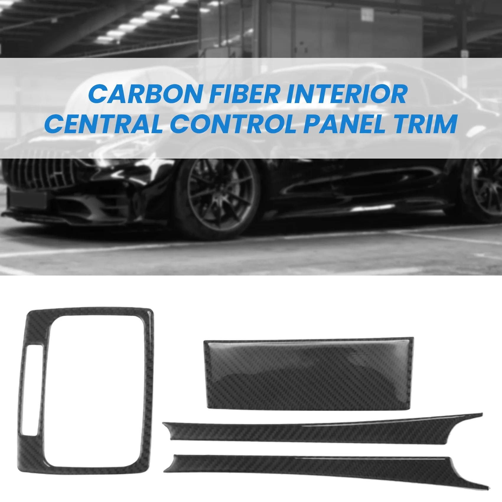 Uhlíkových Vlákien Interiér Centrálny Ovládací Panel Výbava Kryt pre Mercedes C Trieda W204 na roky 2007-2013 RHD