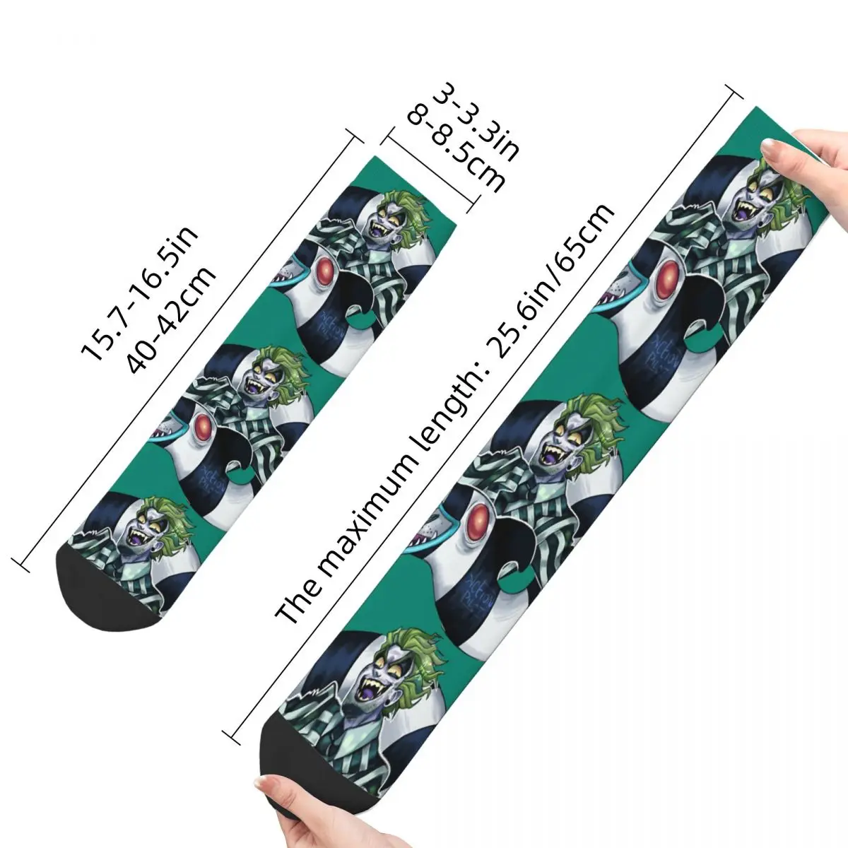 Vtipné Blázon Ponožky pre Mužov Classic Hip Hop Harajuku Beetlejuice Betelgeuse Horor Šťastný Bezšvíkové Vytlačené Chlapci Posádky Ponožky