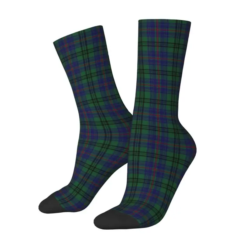 Škótsky Klanu Tartan Koberčeky Posádky Ponožky Pánske Unisex Kawaii 3D Vytlačené Populárne Gingham Šaty Ponožky