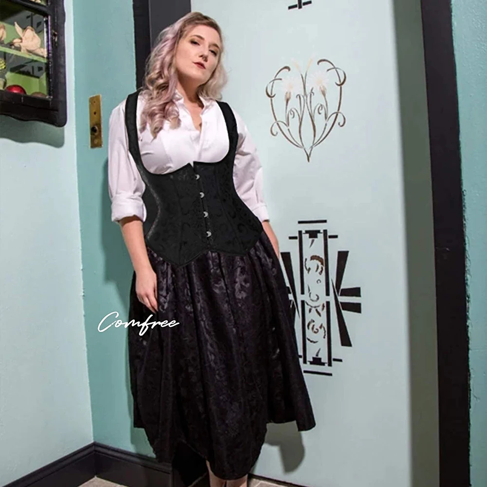 Ženy Sexy Korzet Top Underbust Bustier Gotické Oblečenie Steampunk Korzety Pás Tréner Pás Shaper Plus Veľkosť Corselet